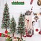 Set of 3 Pre-Lit Slim Snowy Christmas Trees with LED Lights Indoor Decor